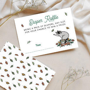 Woodland Storybook Baby Duschdusche Windeln Raffle Begleitkarte