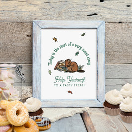 Woodland Storybook Baby Dusche Tafelschild Poster