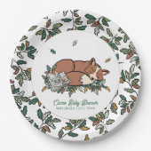 Woodland Storybook Fall Fox Baby Dusche Pappteller (Vorderseite)