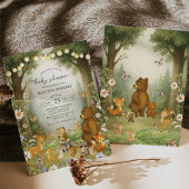 Woodland Storybook Forest Animals Baby Dusche Einladung
