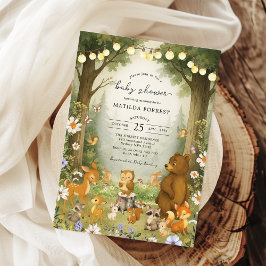 Woodland Storybook Forest Animals Baby Dusche Einladung