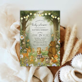 Woodland Storybook Forest Animals Baby Dusche Einladung