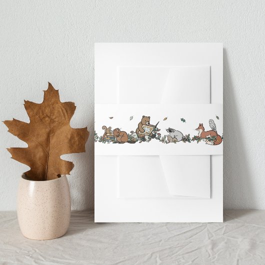 Woodland Storybook Forest Animals Baby Dusche Einladungsbanderole