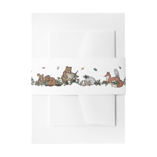 Woodland Storybook Forest Animals Baby Dusche Einladungsbanderole (Vorderseite Beispiel)