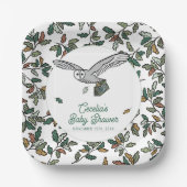 Woodland Storybook Owl Baby Dusche Pappteller (Vorderseite)