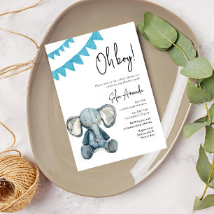 Woodland Süße Tier Elephant Baby Dusche Einladung