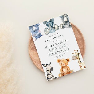 Woodland Süße Tier Frame Baby Dusche Einladung