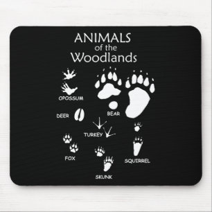 Woodland Süße Tier Paw Print Mousepad