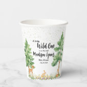 Woodland süße Tier Reh Babydusche Pappbecher (Rückseite)