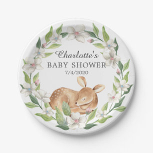 Woodland Sweet Deer Baby Shower 7" Plättchen Pappteller