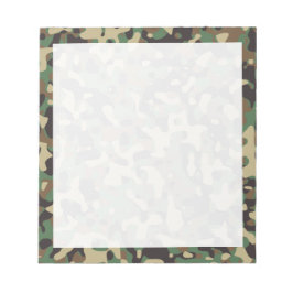 Woodland Tan Brown Green Gray Camouflage Camouflag Notizblock