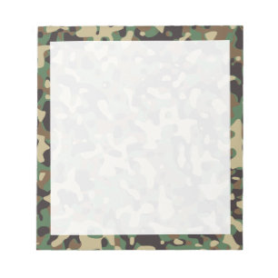 Woodland Tan Brown Green Gray Camouflage Camouflag Notizblock