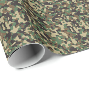 Woodland Tan Green Brown Militärische Camouflage C Geschenkpapier