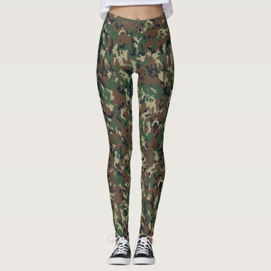 Woodland Tarnung Military Pattern Leggings (Vorderseite)
