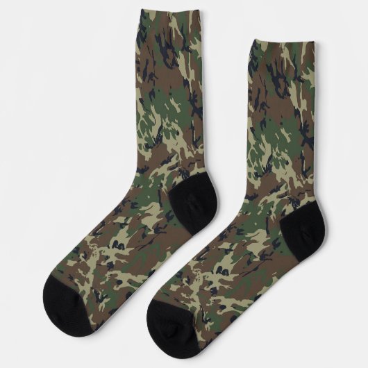 Woodland Tarnung Military Pattern Socken (Linkes Detail)