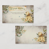 Woodland Teddy Bear Boy Babydusche Windelwindeln Begleitkarte (Vorne/Hinten)