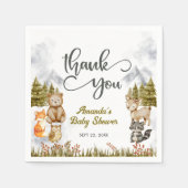 Woodland Thank You Forest Animals Baby Shower Serviette (Vorderseite)