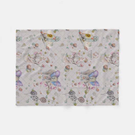 Woodland Theme Baby Fleecedecke (Vorderseite (Horizontal))