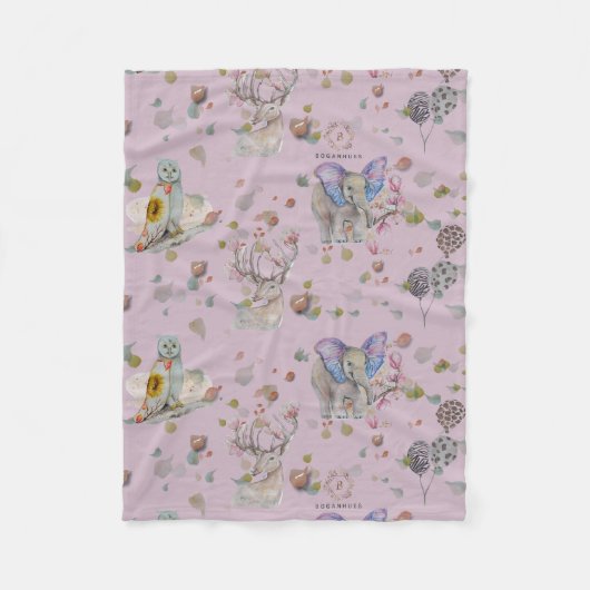 Woodland Theme Baby Fleecedecke (Vorderseite)