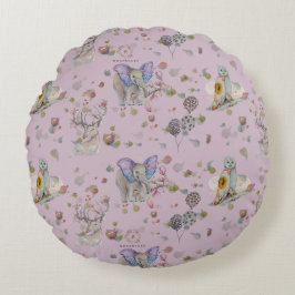 Woodland Theme Baby Rundes Kissen