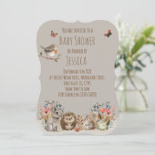 ~*Woodland Theme Neutral Baby Shower Einladung (Stehend Vorderseite)