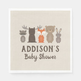 Woodland Themed Baby Dusche Napkins Serviette