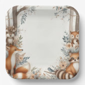 Woodland Themed Baby Dusche Papiere Teller (Vorderseite)