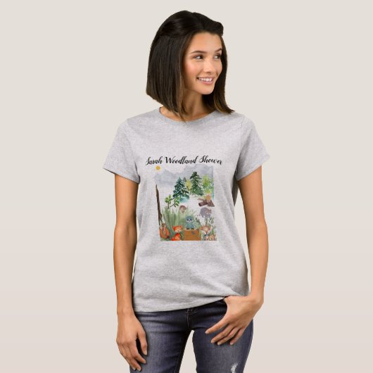 Woodland Themed Baby Dusche T - Shirt (Vorne ganz)
