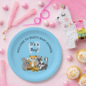 Woodland Themed Boy's Baby Shower Pappteller (Party)