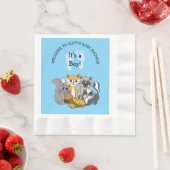 Woodland Themed Boy's Baby Shower Serviette (Beispiel)