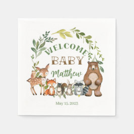 Woodland Themed Paper Party Napkins Serviette