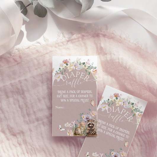 Woodland tierblütenmädchen Baby Dusche Winzer Begleitkarte