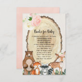 Woodland-Tierbuch Anfrage Mädchen-Dusche Begleitkarte (Vorne/Hinten)