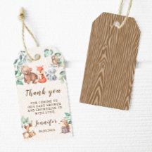 Woodland Tiere Baby Dusche Danke Geschenketiketten