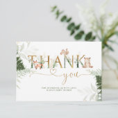 Woodland Tiere Baby Dusche danke Karte (Stehend Vorderseite)