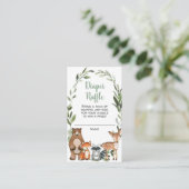 Woodland-Tiere Baby Dusche Windel Gewinnkarten Begleitkarte (Stehend Vorderseite)