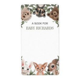 Woodland-Tiere Babyduschbücher-Aufkleber