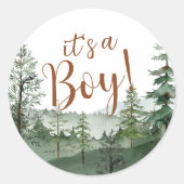 Woodland Tiere Babydusche Topper Runder Aufkleber (Vorderseite)