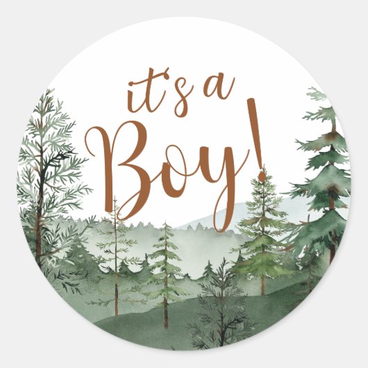 Woodland Tiere Babydusche Topper Runder Aufkleber (Vorderseite)