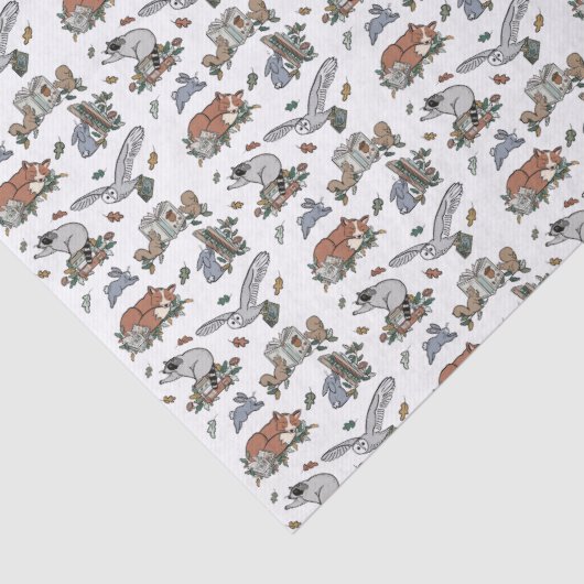 Woodland Tiere Buch Themenfall Seidenpapier (Detail)