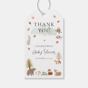 Woodland Tiere Herbst Kinderdusche Danke Geschenkanhänger