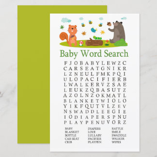 Woodland-Tiere Kinderdusche Word Search Game