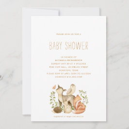 WOODLAND TIERE MODERNE MINIMAL BABY SHOWER | EINLADUNG