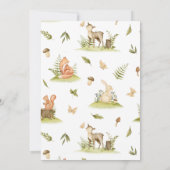 WOODLAND TIERE MODERNE MINIMAL BABY SHOWER | EINLADUNG (Rückseite)