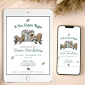 Woodland Tiere Neues Kapitel beginnt ersten Geburt Einladung