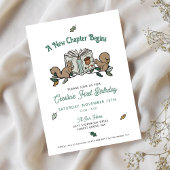 Woodland Tiere Neues Kapitel beginnt ersten Geburt Einladung