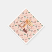 Woodland tierische Babydusche, Babydusche Serviette (Ecke)