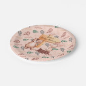 Woodland tierische Babydusche Teller, Duschdekor Pappteller (Schrägansicht)