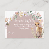 Woodland tierische Wildblume Girl Baby Dusche Begleitkarte (Vorderseite)