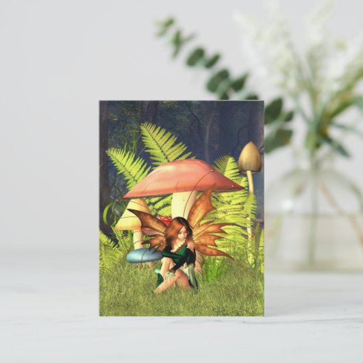 Woodland Toadstool Fairy Postkarte (Stehend Vorderseite)
